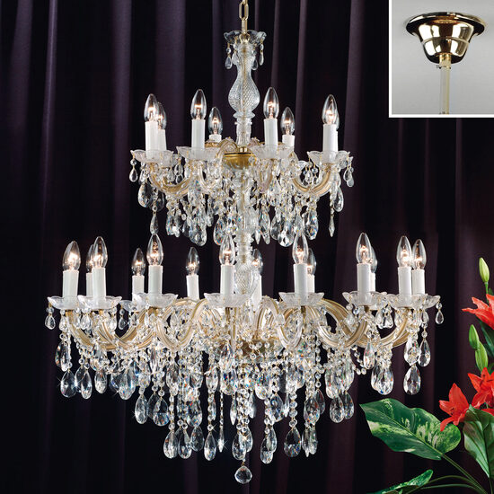 Candelabru clasic cristal Aur 24k 18xE14/40W, Maria Theresia-B LU 1K/1409/12+6 Gold Orion