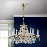 Candelabru modern cristal Aur 24k 12xE14/40W, Hirohito LU 2143/12+6 Gold Orion