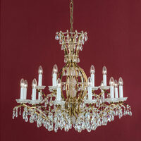 Candelabru modern cristal alama Aur 24k 18xE14/40W, Hirohito LU 2143/6+6 Gold Orion