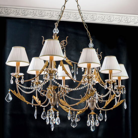Candelabru modern antichizat 8xE14/40W, Miramare LU 2406/8 Oval Silber Gold Orion