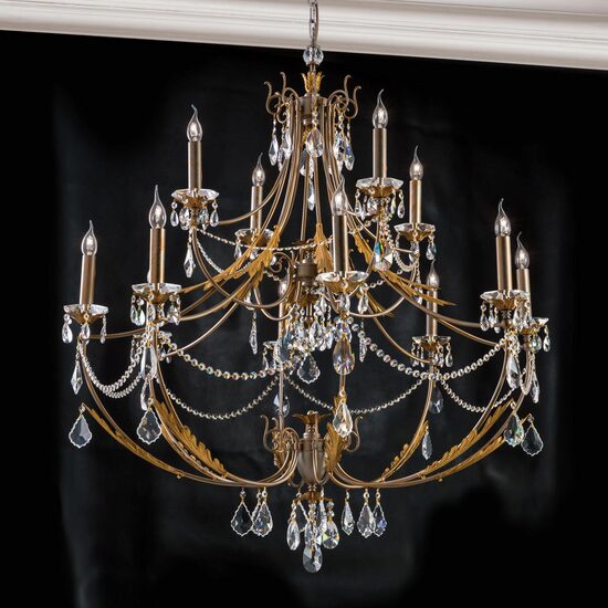 Candelabru modern antichizat 12xE14/40W, Miramare LU 2407/8+4 Silber Gold Orion