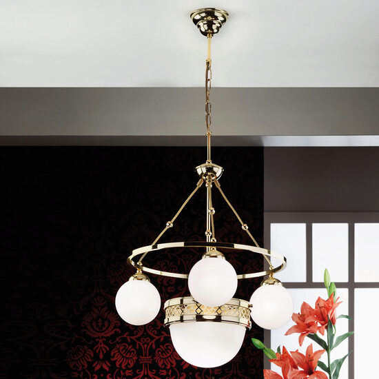 Candelabru modern alama aurie 3xE14/40W+1xE27/60W, Alt Wien LU 1713/3+1 MS Orion