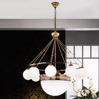 Candelabru modern patinat 9xE14/40W+1xE27/60W, Alt Wien LU 1713/9+1 Patina Orion