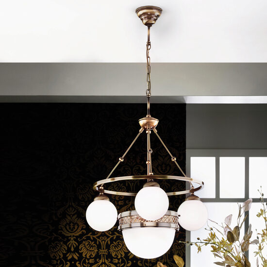 Candelabru modern patinat 3xE14/40W+1xE27/60W, Alt Wien LU 1713/3+1 Patina Orion
