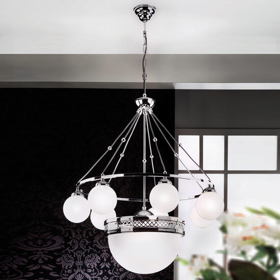Candelabru modern nichelat 7xE14/40W+3xE27/60W, Alt Wien LU 1713/7+1 Nickel Orion