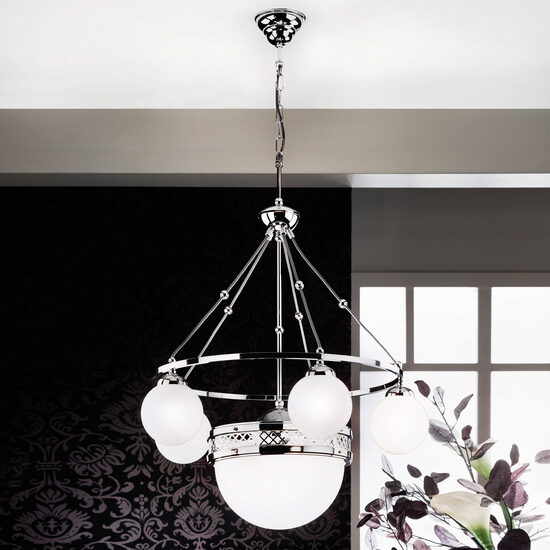 Candelabru modern nichelat 5xE14/40W+3xE27/60W, Alt Wien LU 1713/5+1 Nickel Orion