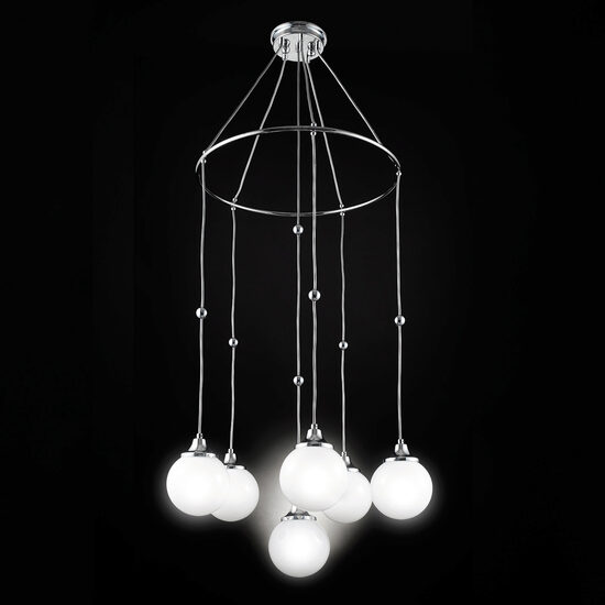 Candelabru modern nichelat 6xE14/40W, Alt Wien LU 1712/5+1 Nickel Orion