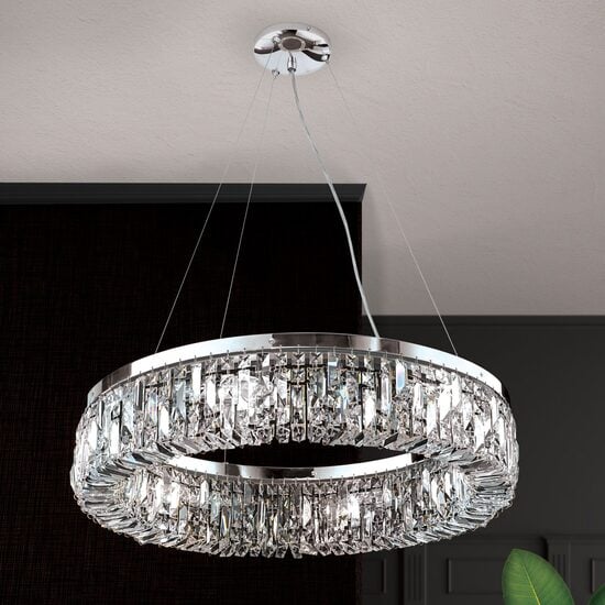 Lustra moderna cristal alama crom 6xE14/40W, Ring LU 2411/60/60 Chrom Orion