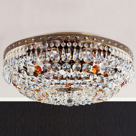 Plafoniera clasica cristal patinata 6xE14/40W, Sheraton DLU-2327/6/45 Patina Orion