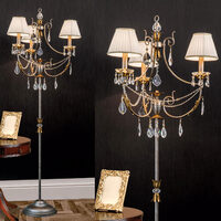 Lampadar modern antichizat 3xE14/40W, Miramare STL 12-1149/3 Silber Gold Orion