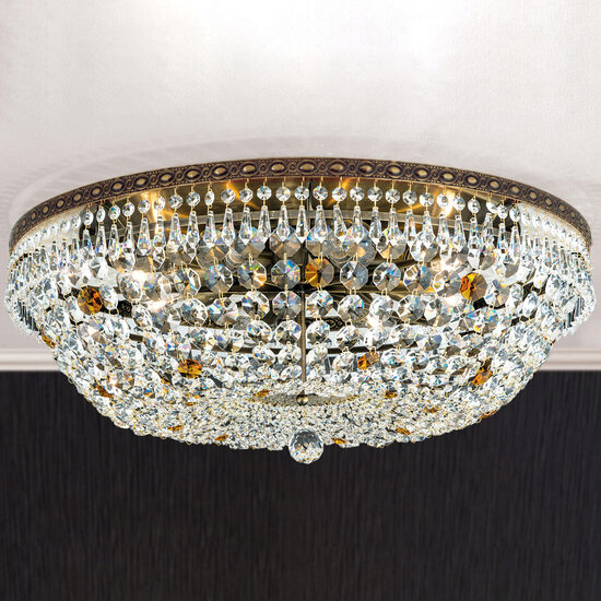 Plafoniera clasica cristal patinata 8xE27/60W, Sheraton DLU-2327/8/65 Patina Orion