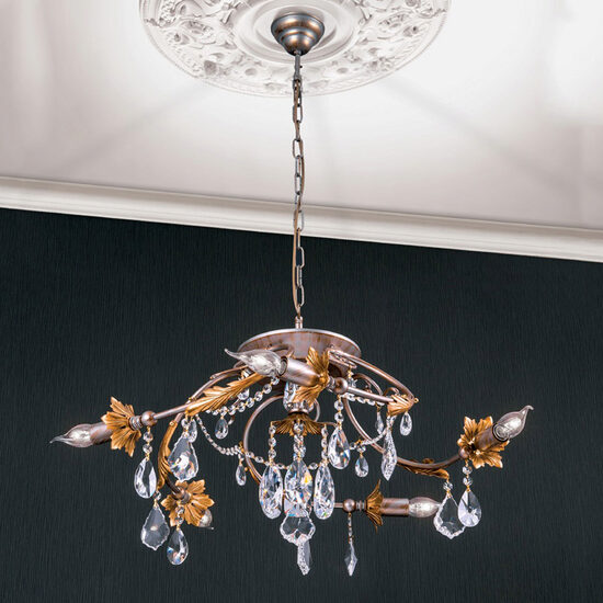 Lustra moderna antichizata 5xE14/40W, Miramare HL 6-1600/5 Silber Gold Orion