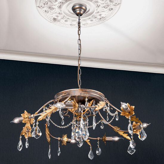 Lustra moderna antichizata 7xE14/40W, Miramare HL 6-1600/7 Silber Gold Orion