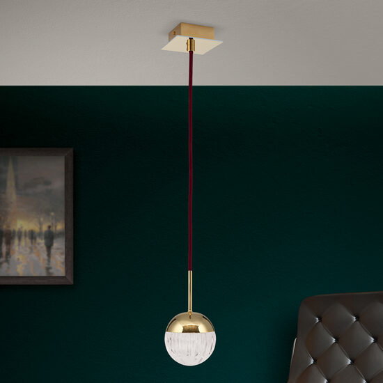 Lustra moderna alama Aur 24k LED 4.5W/380lm/3000K, Ball HL 6-1660/1 Gold Orion