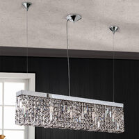 Lustra moderna cristal crom 5xE14/40W, Ring HL 6-1609/5/90 Chrom Orion