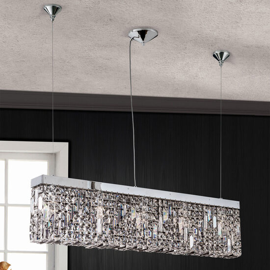 Lustra moderna cristal crom 5xE14/40W, Ring HL 6-1609/5/90 Chrom Orion