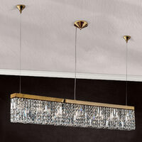 Lustra moderna cristal Aur 24k 7xE14/40W, Ring HL 6-1609/7/130 Gold Orion