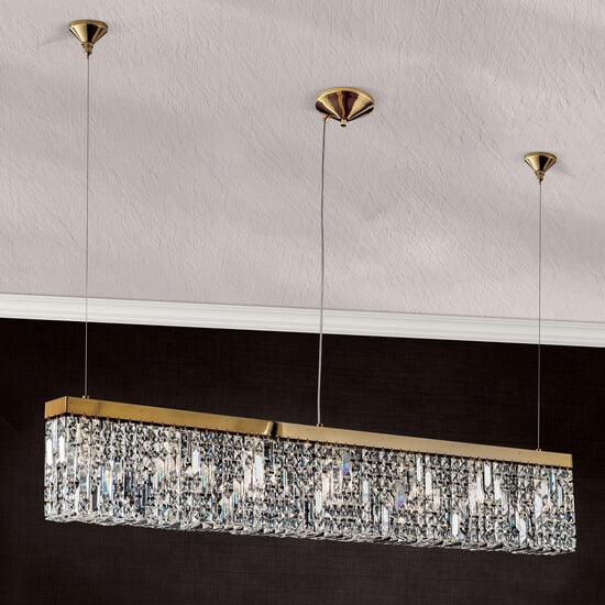 Lustra moderna cristal Aur 24k 7xE14/40W, Ring HL 6-1609/7/130 Gold Orion