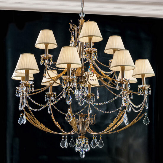 Candelabru modern antichizat 12xE14/40W, Miramare LU 2406/8+4 Silber Gold Orion