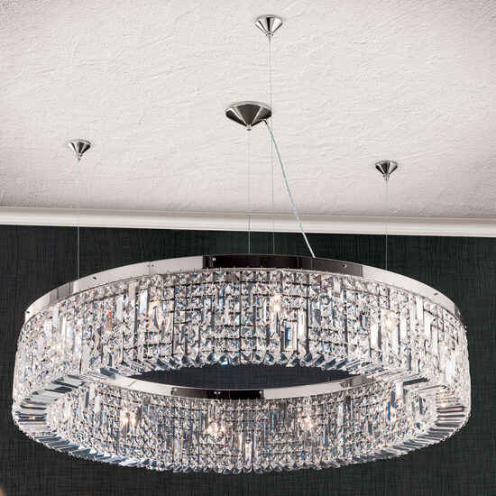 Lustra moderna cristal cromata 12xE14/40W, Ring LU 2408/12/110 Chrom Orion