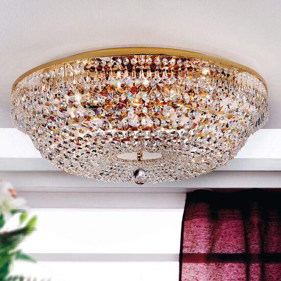 Plafoniera clasica cristal Aur 24k Aur 24k 8xE27/60W, Sheraton DLU-2327/8/65 Gold Orion
