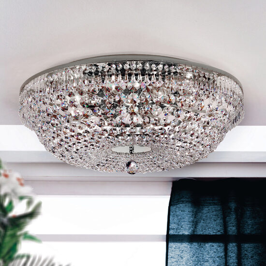 Plafoniera clasica cristal crom 8xE27/60W, Sheraton DLU-2327/8/65 Chrom Orion