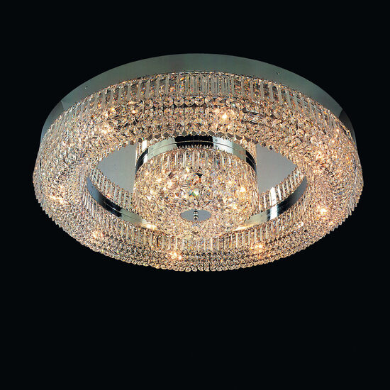 Plafoniera moderna cristal crom 15xE27/60W, Saturn DLU-2347/15/120 Chrom Orion