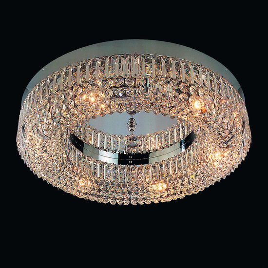 Plafoniera moderna cristal crom 6xE14/40W, Saturn DLU-2347/6/60 Chrom Orion