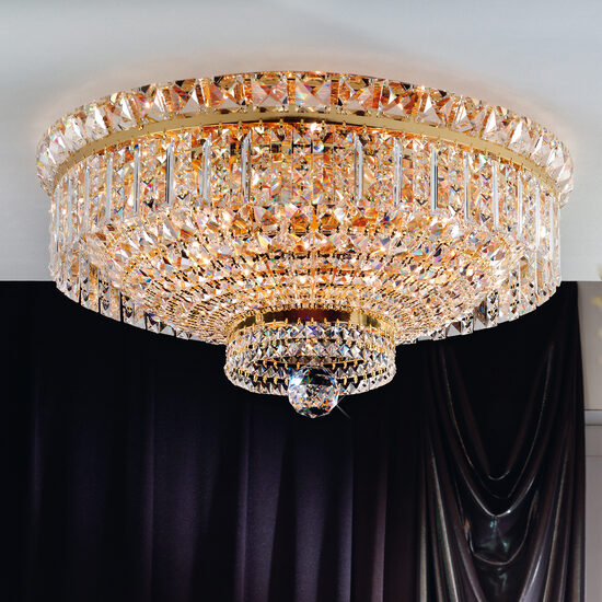 Plafoniera clasica cristal Aur 24k 9xE27/60W, Ambassador DLU 2238/9/60 Gold Orion