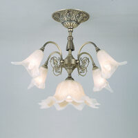 Plafoniera clasica patinata 4xE14/40W+1xE27/60W, Tosca DLU 1617/4+1 Altpatina Orion