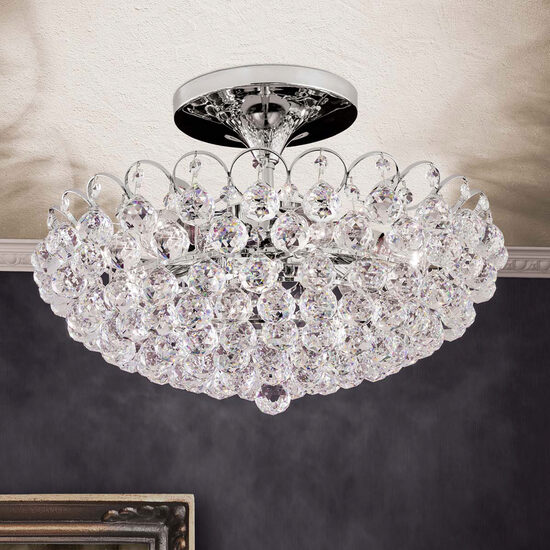 Plafoniera moderna crom 6xE27/60W, Kristall Klassisch DLU 2410/6/55 Gold Orion