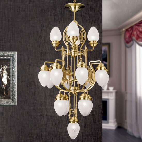Candelabru clasica bronz 17xE27/60W, Budapest LU 1440/4+8+4+1 Bronze Orion