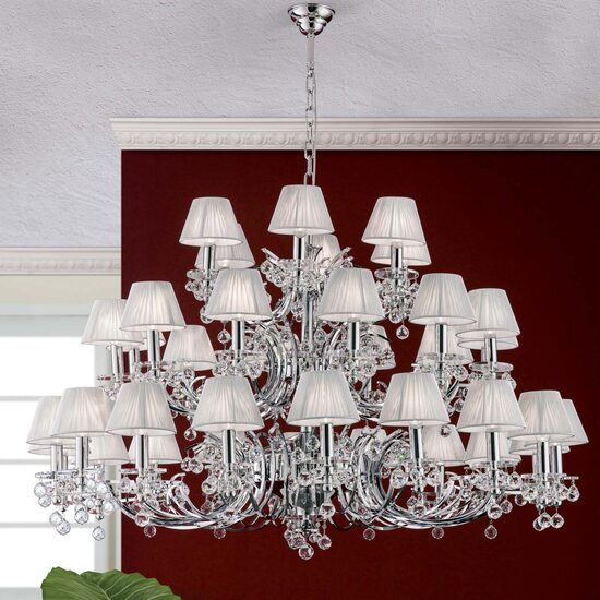 Candelabru clasic crom36xE14/40W, KristallDesign LU 2144/18+12+6 Chrom Orion