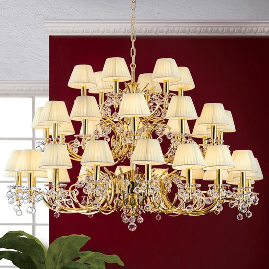 Candelabru cristal clasic alama Aur 24K 36xE14/40W, KristallDesign LU 2144/118+12+6 Gold Orion