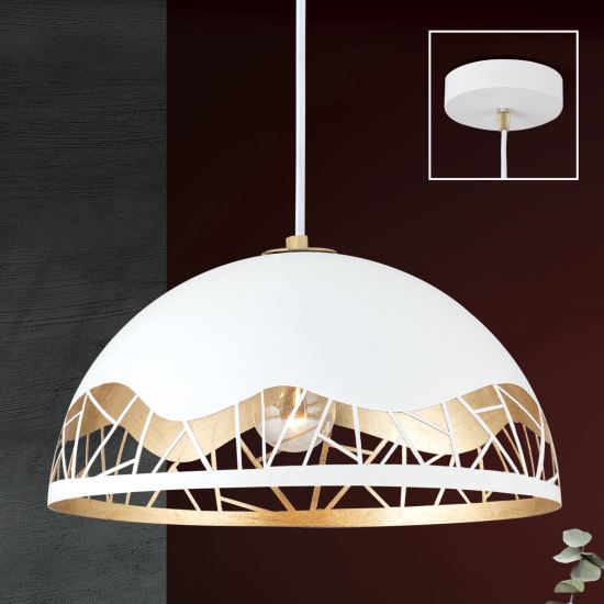 Lustra moderna alba 1xE27/60W, Trance HL 6-1657/1 Weiss-Gold Orion