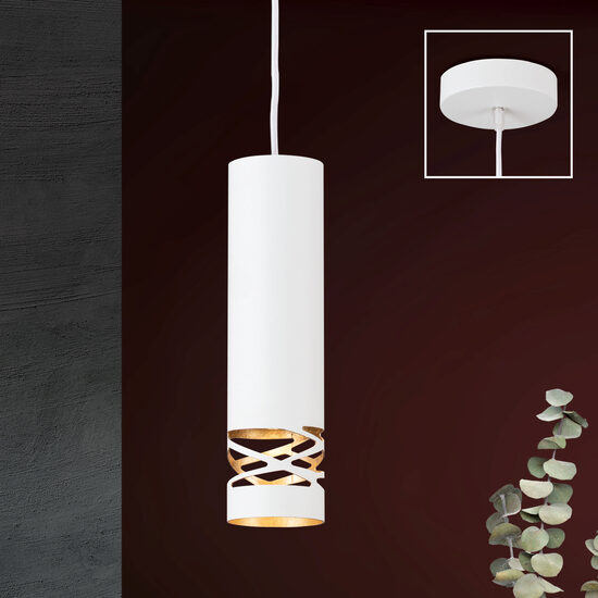 Lustra moderna alba 1xE27/60W, Trance HL 6-1656/1 Weiss-Gold Orion