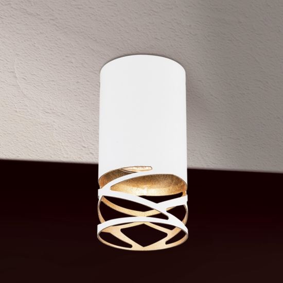 Plafoniera moderna alba 1xE27/60W, Trance DL 7-646/1 Weiss-Gold Orion