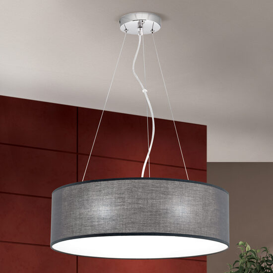 Lustra moderna abajur textil gri 3xE27/40W, Ufo HL 6-1632/3 Grau Orion