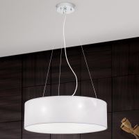 Lustra moderna abajur textil alb 3xE27/40W, Ufo HL 6-1632/3 Weiss Orion