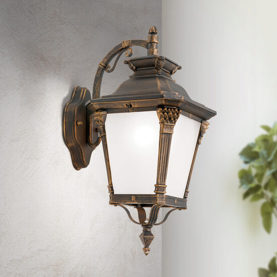 Aplica exterior alama patinata 1xE27/60W, Aiko AL 11-1138/1 Patina-Abwarts Orion