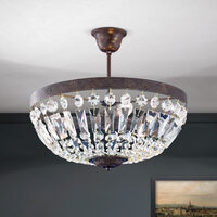 Plafoniera clasica semicristale 3xE14/40W, Arila DL 7-487/3 Antik/Kristall Orion