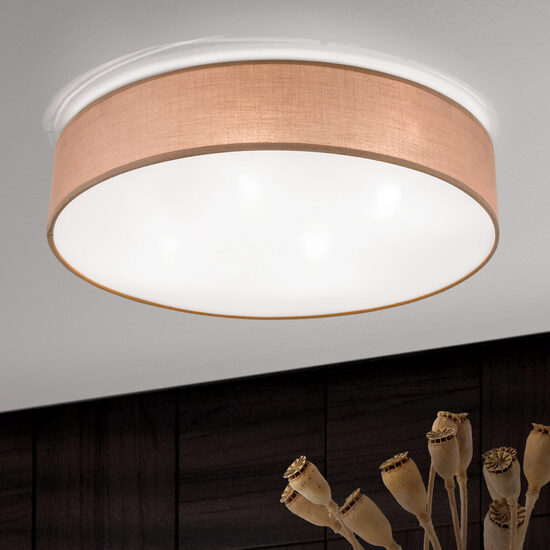 Plafoniera moderna abajur textil maro 4xE27/40W, Ufo DL 7-427/4 Braun Orion
