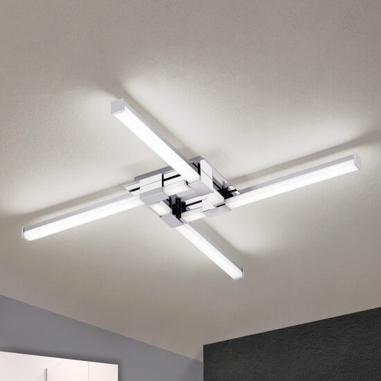 Plafoniera moderna crom IP44 LED 27W/1740lm/3000K, Ledina DL 7-636/4 Chrom Orion