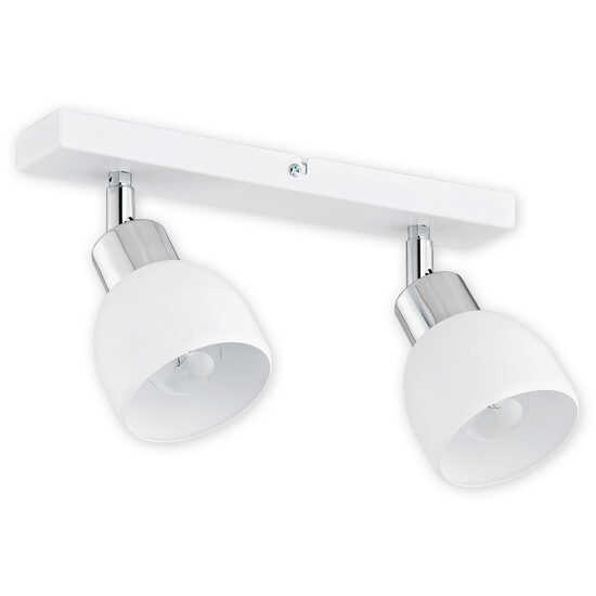 Aplica/Plafoniera moderna alba, 2 spoturi mobile, 2xE27/60W, Feniks 02592 P2 BIA, Lemir