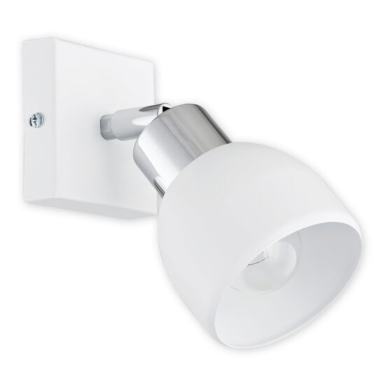 Aplica/Plafoniera moderna alba, 1 spot mobil, 1xE27/60W, Feniks 02590 K1 BIA, Lemir