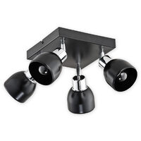 Plafoniera moderna neagra, 4 spoturi mobile, 4xE27/60W, Feniks 02594 P4 CZA, Lemir