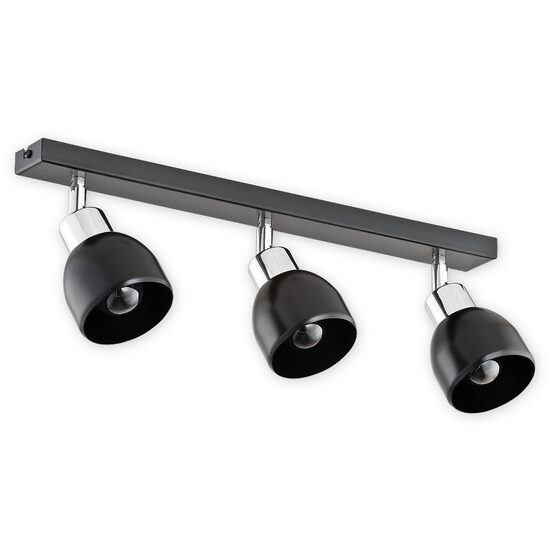 Aplica/Plafoniera moderna neagra, 3 spoturi mobile, 3xE27/60W, Feniks 02593 P3 CZA, Lemir