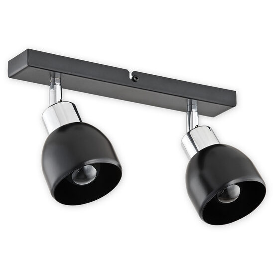 Aplica/Plafoniera moderna neagra, 2 spoturi mobile, 2xE27/60W, Feniks 02592 P2 CZA, Lemir