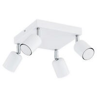 Plafoniera moderna alba, 4 spoturi mobile, 4xGU10/40W, Denis 02624 P4 BIA, Lemir