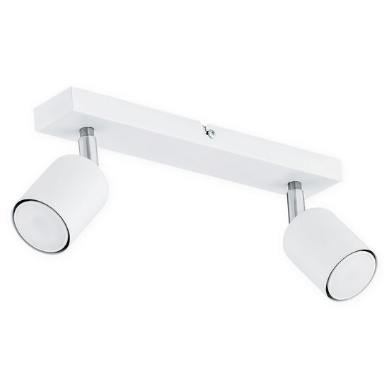 Aplica/Plafoniera moderna alba, 2 spoturi mobile, 2xGU10/40W, Denis 02622 P2 BIA, Lemir